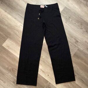 VINTAGE Juicy Couture Knit Pants 100% Cashmere Womens Large Black Straight Leg